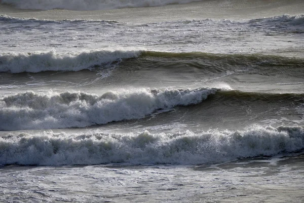 Italië Sicilië Kanaal Ruwe Middellandse Zee Winter — Stockfoto