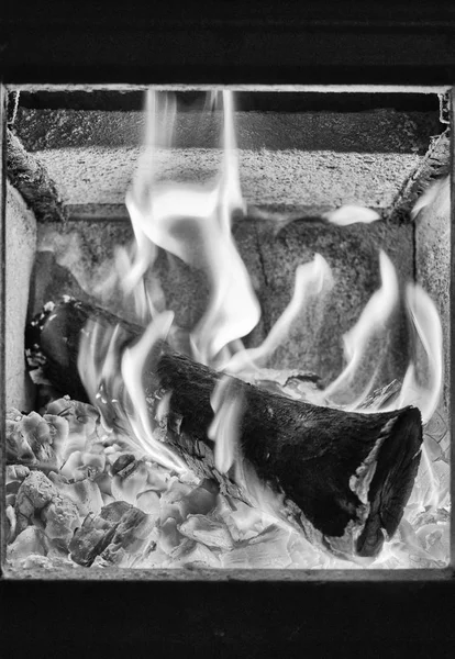 Spalanie Drewna Opałowego Piecu — Zdjęcie stockowe
