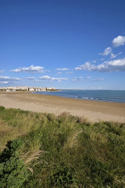 Italy Sicily Mediterranean Sea View Southern Coastline Island Pozzallo Town — Stock Photo, Image