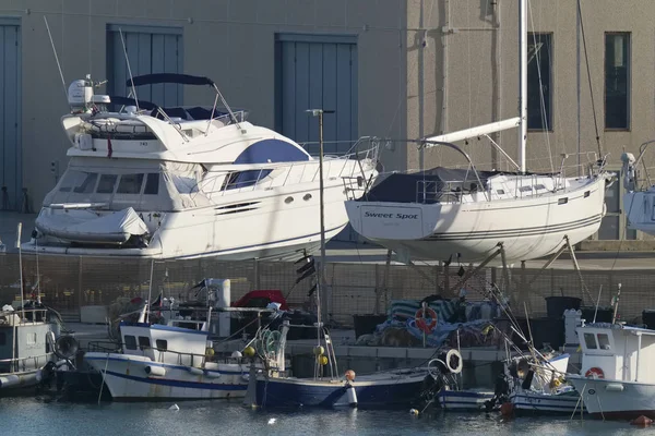 Taly Sicily Mediterranean Sea Marina Ragusa January 2019 Wooden Fishing — Stock Photo, Image