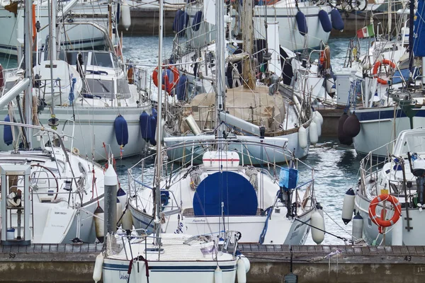 Italien Sicilien Medelhavet Marina Ragusa Januari 2019 Segelbåtar Hamnen Ledare — Stockfoto