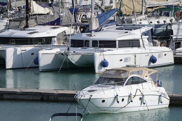 Włochy Sycylia Morze Śródziemne Marina Ragusa Lutego 2019 Luksusowe Jachty — Zdjęcie stockowe