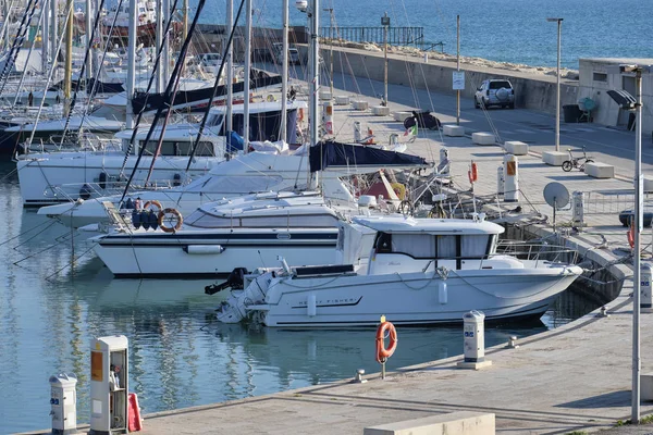 Italië Sicilië Middellandse Zee Marina Ragusa Februari 2019 Jachten Luxe — Stockfoto