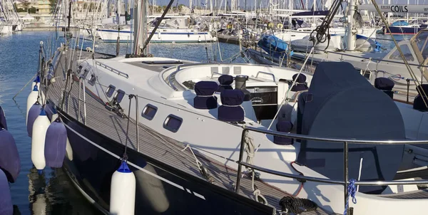 Italy Sicily Mediterranean Sea Marina Ragusa February 2019 Sailing Boats — Stock Photo, Image