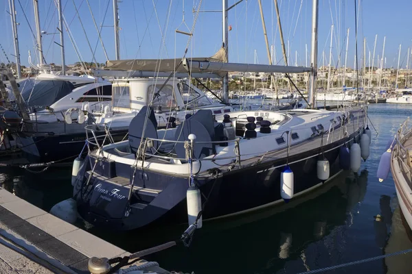 Olaszország Szicília Földközi Tenger Marina Ragusa 2019 Február Luxus Jacht — Stock Fotó