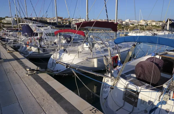 Italia Sicilia Mar Mediterraneo Marina Ragusa Febbraio 2019 Yacht Lusso — Foto Stock