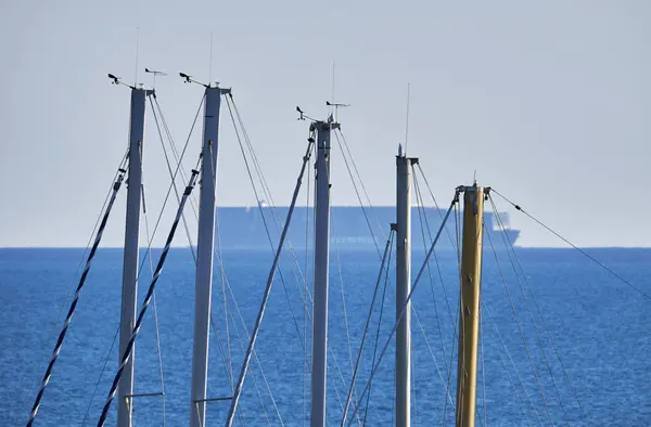 Italy Siciliy Mediterranean Sea Marina Ragusa February 2019 Sailing Boat — Stock Photo, Image