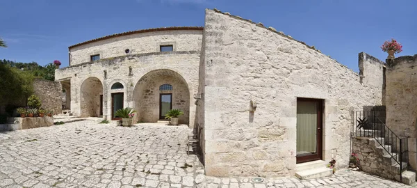 Italia Sicilia Provincia Ragusa Campo Mayo 2018 Casa Piedra Privada — Foto de Stock