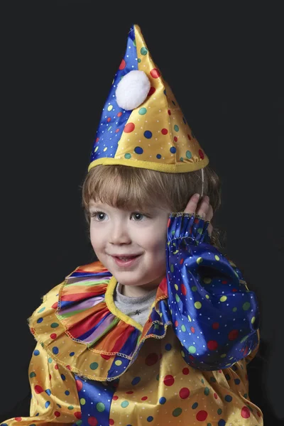 Річна Чоловіча Дитина Портретом Студії Карнавальної Сукні — стокове фото