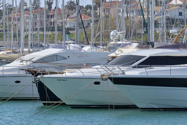 Italië Sicilië Middellandse Zee Marina Ragusa Maart 2019 Jachten Luxe — Stockfoto