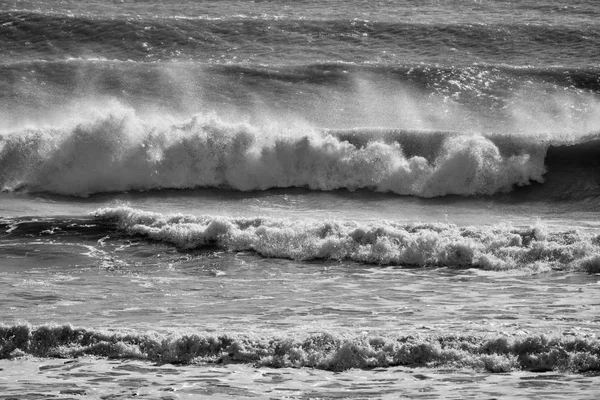 Italia Sicilia Canale Mare Mediterraneo Mosso Inverno — Foto Stock