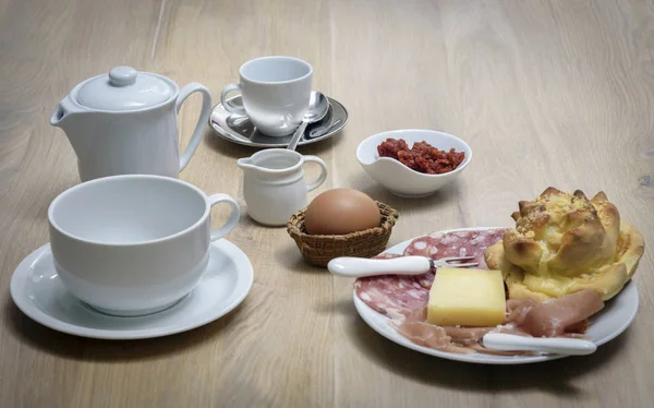 Italien Sizilien Essen Sizilianisches Frühstück Auf Einem Hölzernen Tisch — Stockfoto