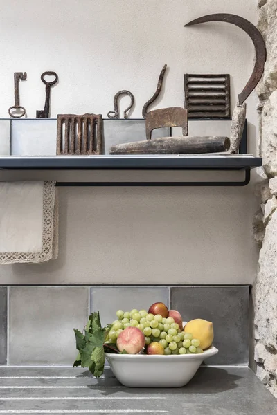 Italy Sicily Ragusa Province Countryside Elegant Private House Kitchen Fruit — Stock Photo, Image