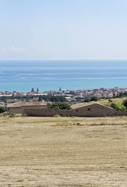Italië Sicilië Provincie Ragusa Platteland Panoramisch Uitzicht Siciliaanse Zuiden Oostkust — Stockfoto