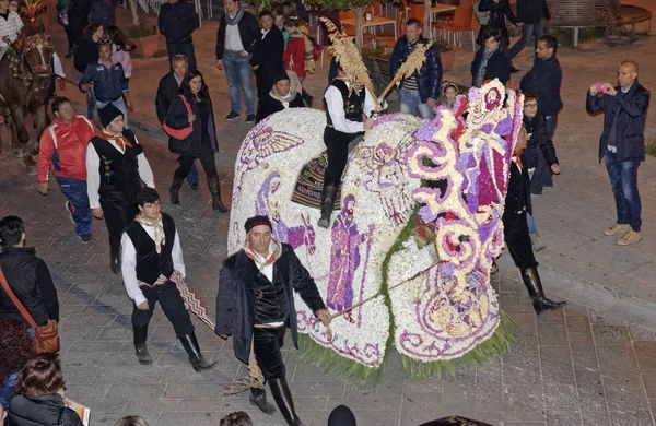 Italie Sicile Scicli Province Raguse Mars 2014 Personnes Chevaux Ornés — Photo