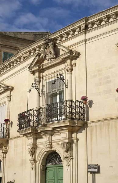 Italie Sicile Scicli Province Raguse Façade Baroque Palais Penna Musso — Photo