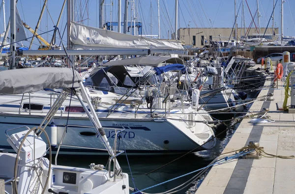 Italia Sicilia Mar Mediterraneo Marina Ragusa Marzo 2019 Yacht Lusso — Foto Stock