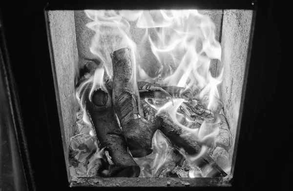 Καυσόξυλα Που Καίγονται Φούρνο — Φωτογραφία Αρχείου