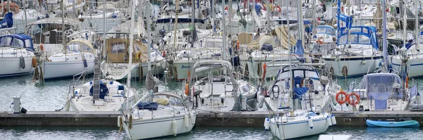Italy Sicily Mediterranean Sea Marina Ragusa April 2019 Sailing Boats — Stock Photo, Image