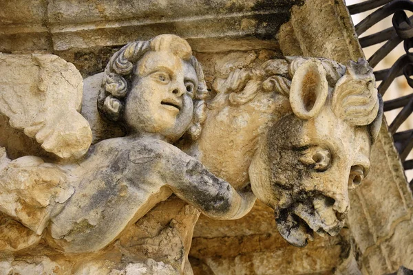 Itálie Sicílie Scicli Provincie Ragusa Fasáda Barokního Paláce Fava Unesco — Stock fotografie