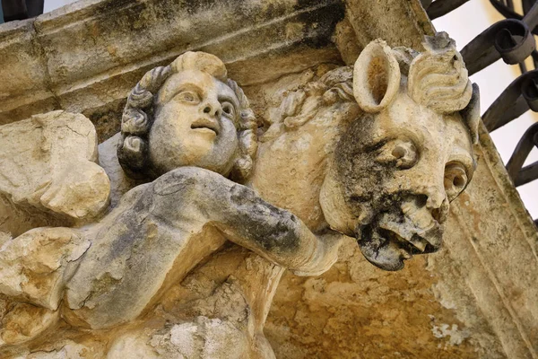 Italia Sicilia Scicli Provincia Ragusa Fachada Barroca Del Palacio Fava — Foto de Stock