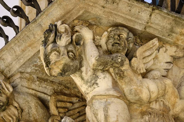 Itálie Sicílie Scicli Provincie Ragusa Fasáda Barokního Paláce Fava Unesco — Stock fotografie