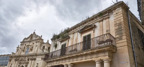 Italia Sicilia Scicli Provincia Ragusa Antiguo Edificio Barroco Fachada Barroca — Foto de Stock