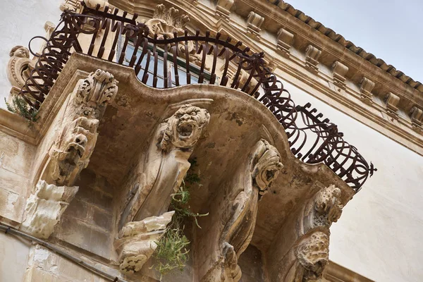 Italië Sicilië Scicli Provincie Ragusa Barokke Gevel Van Het Beneventano — Stockfoto