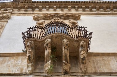 İtalya, Sicilya, Scicli (Ragusa ili), Barok Beneventano Sarayı (18. yüzyıl A.C..)
