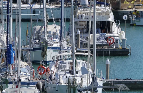 Italia Sicilia Mar Mediterraneo Marina Ragusa Aprile 2019 Yacht Lusso — Foto Stock