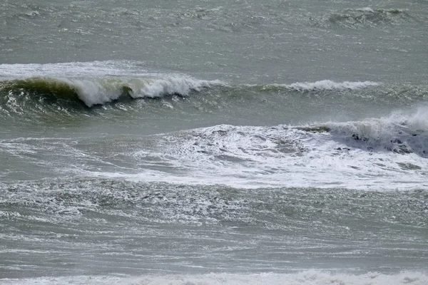 Italië Sicilië Kanaal Ruwe Middellandse Zee Winter — Stockfoto