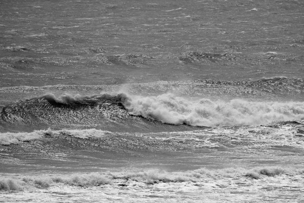 Itália Sicília Canal Mar Mediterrâneo Áspero Inverno — Fotografia de Stock