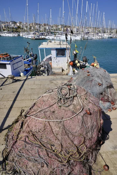 Italia Sicilia Mar Mediterráneo Marina Ragusa Abril 2019 Barcos Pesca — Foto de Stock