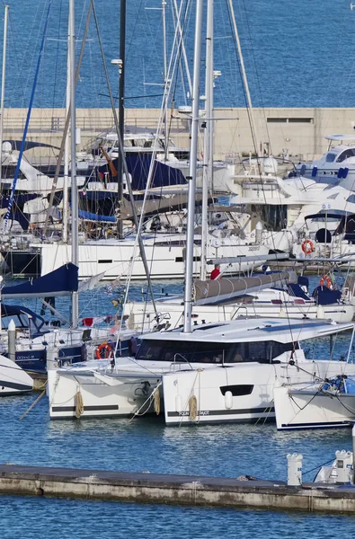 Italië Sicilië Middellandse Zee Marina Ragusa Mei 2019 Luxe Jachten — Stockfoto