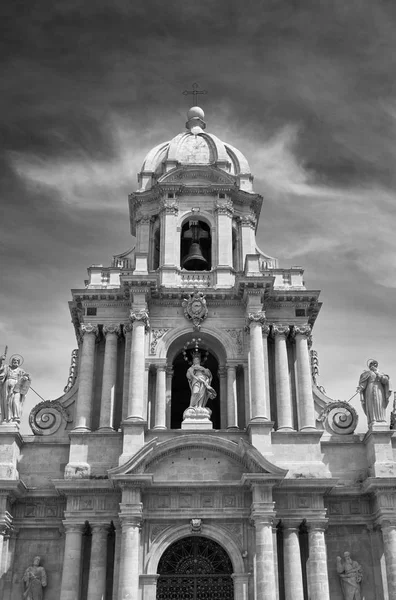 Itália Sicília Scicli Província Ragusa Igreja São Bartolomeu Fachada Barroca — Fotografia de Stock