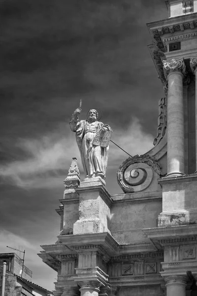 Italien Sizilien Scicli Ragusa Provinz Barocke Fassade Der Bartolomeo Kirche — Stockfoto