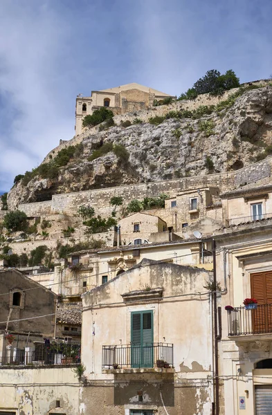 Olaszország Szicília Scicli Ragusa Tartomány Kilátás Város Régi Házak Santa — Stock Fotó