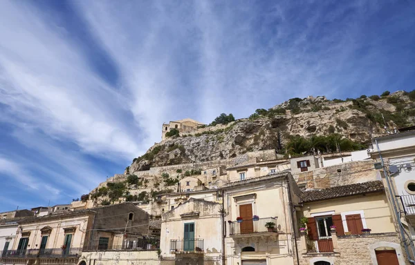 Italia Sicilia Scicli Provincia Ragusa Vista Las Casas Antiguas Ciudad — Foto de Stock