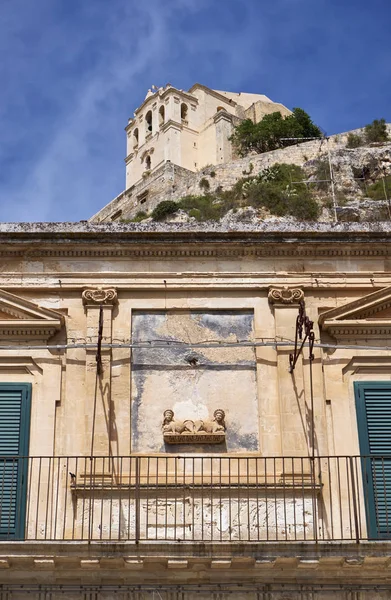 Italy Sicily Scicli Ragusa Province Baroque Building Facade Santa Maria — Stock Photo, Image