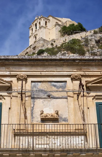 Ιταλία Σικελία Scicli Επαρχία Ragusa Πρόσοψη Μπαρόκ Κτιρίου Και Μοναστήρι — Φωτογραφία Αρχείου