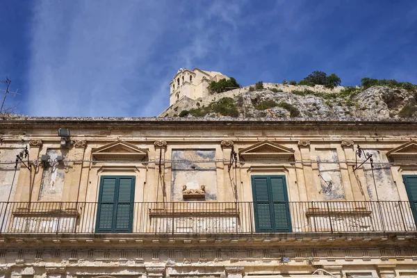 Ιταλία Σικελία Scicli Επαρχία Ragusa Πρόσοψη Μπαρόκ Κτιρίου Και Μοναστήρι — Φωτογραφία Αρχείου