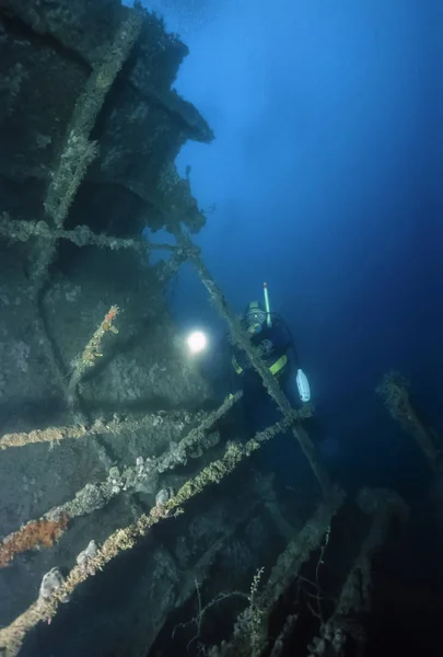 Montenegro Adriatische Zee Foto Wrak Duiken Gezonken Schip Film Scannen — Stockfoto