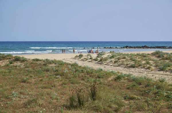 Itália Sicília Mar Mediterrâneo Litoral Arenoso Sul Playa Grande Província — Fotografia de Stock