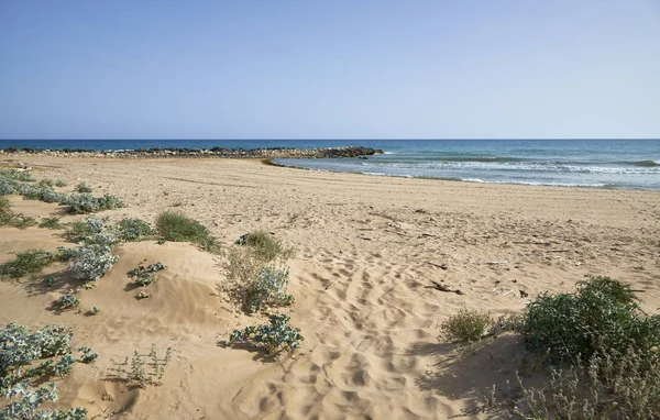 Talya Sicilya Akdeniz Güney Kumlu Kıyı Şeridi Playa Grande Ragusa — Stok fotoğraf