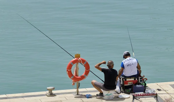 Italie Sicile Marina Ragusa Province Raguse Juin 2019 Pêcheurs Sportifs — Photo