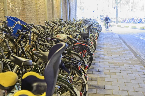 Holanda Ámsterdam Octubre 2011 Estacionamiento Bicicletas Cerca Estación Central Editorial — Foto de Stock