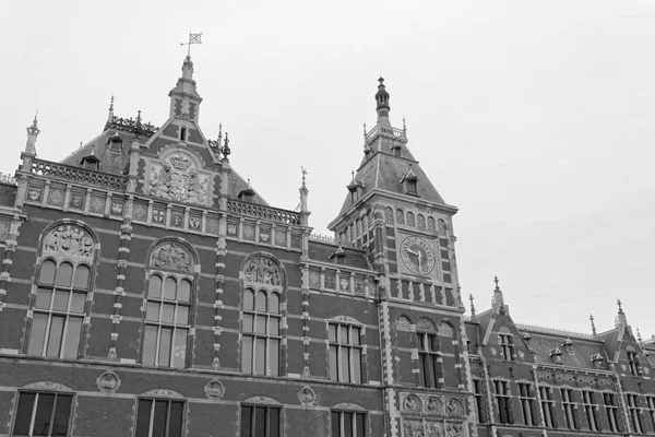 Holland Amsterdam View Central Railway Station Facade — Stock Photo, Image