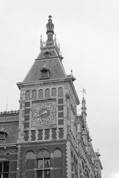 Olanda Amsterdam Veduta Della Facciata Della Stazione Centrale — Foto Stock