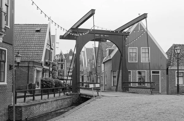 Голландия Деревня Эдам Амстердам Октября 2011 Старый Мобильный Мост Водоканале — стоковое фото