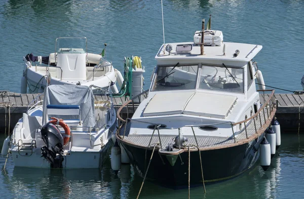 Italien Sizilien Mittelmeer Marina Ragusa Provinz Ragusa August 2019 Motorboote — Stockfoto